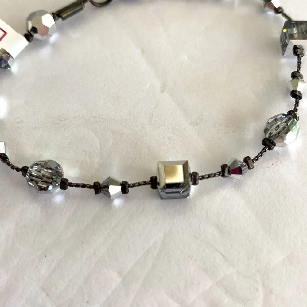 Dabby reid iridescent silver metallic silver geometric shapes crystal extender - Picture 2 of 3